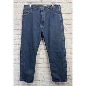 Wrangler Jeans Mens 38x30 Blue Jean Fleece‎ Lined Medium Wash Utility Work Pants